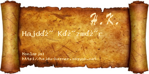 Hajdú Kázmér névjegykártya